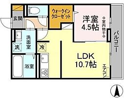 アベニール 1LDKの間取図画像