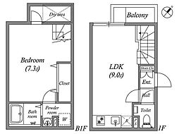 LEGALAND都立大学II 1階1LDKの間取り