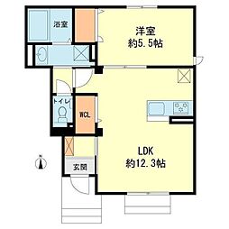 Fort II III 1LDKの間取図画像