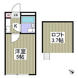 プラザドゥシュバリエ 1Kの間取図画像