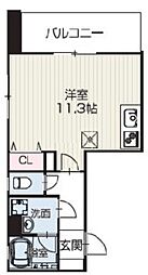 東山レジデンス ワンルームの間取図画像
