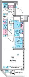 GENOVIA町田 4階1Kの間取り