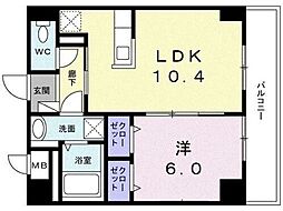 ラ・メッゾ 1LDKの間取図画像