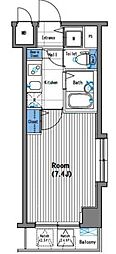 グランド・ガーラ三田 1Kの間取図画像