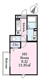 J-Maison淵野辺 1Kの間取図画像