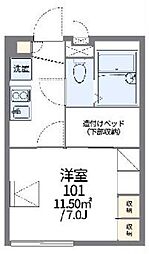 レオパレスクレマチスA 1Kの間取図画像