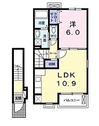 ロジェ白鷺 1LDKの間取図画像