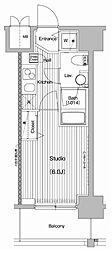 ガーラ・プレシャス品川West 1Kの間取図画像