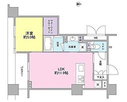 コンフォリア新川 1LDKの間取図画像