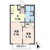 プレッセ山根Ｂ 102 ｜ 福島県郡山市山根町4-21（賃貸アパート2K・1階・40.00㎡） その2