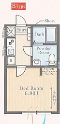 ASCOT OMIYA KITA   100 1Kの間取図画像