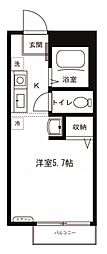 ウィスタリア 1Kの間取図画像