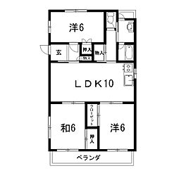 ハイツかおる 3LDKの間取図画像