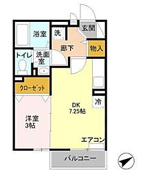 メゾンエトワール 1DKの間取図画像