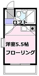 恭和コーポ菊名 ワンルームの間取図画像