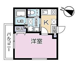 ララレスコ高松 2階1Kの間取り