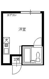 鳳ハイツ 1階ワンルームの間取り