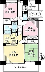 ヴェールガーデン富士見台 3LDKの間取図画像