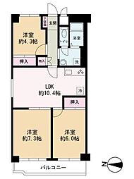 アミティーもえぎ野 3LDKの間取図画像