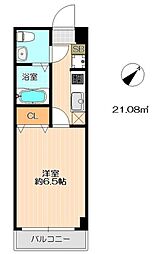 アリビオ八千代台西 6階1Kの間取り
