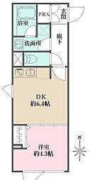 アトリオフラッツ自由が丘 1DKの間取図画像