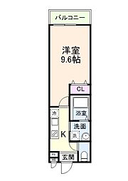 フジパレス西宮西福町II番 1Kの間取図画像