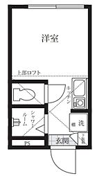 PREMIER笹塚 2階ワンルームの間取り