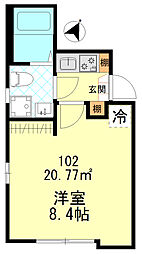 ザ・ハウス小岩 1階1Kの間取り