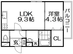 ソリティア光善寺 1LDKの間取図画像