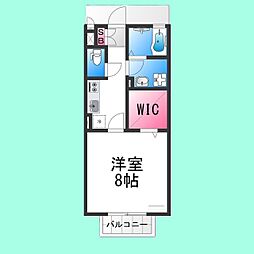 ボナールハイム 1Kの間取図画像