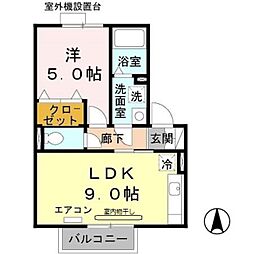 アトリオ・フランB 1LDKの間取図画像