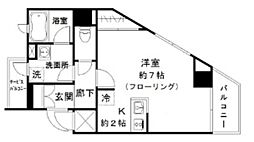 ステラフォート 2階1Kの間取り