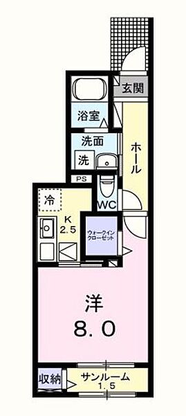 フォンターナ・レガーメ ｜東京都福生市本町(賃貸アパート1K・1階・33.20㎡)の写真 その2