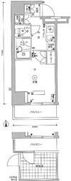 スカイコート武蔵小杉壱番館 1Kの間取図画像