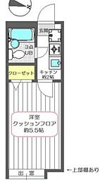 サニーコート北葛西A 1Kの間取図画像