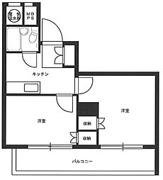 ライオンズマンション白金第2 2Kの間取図画像