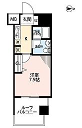 プレール・ドゥーク川崎大師 1Kの間取図画像