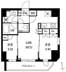 エスグランデ御徒町 2LDKの間取図画像