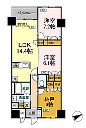 サンジョイアゼロ 7階2SLDKの間取り