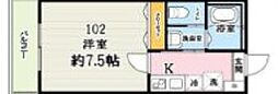 さいたま市北区宮原町4丁目アパート 1Kの間取図画像