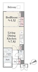 RiverPark門前仲町 1LDKの間取図画像