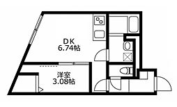 U Residence武蔵小山 1DKの間取図画像