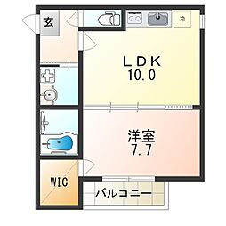 フジパレス井高野5番館 1LDKの間取図画像