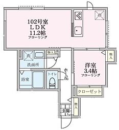 ビアンカ西麻布 1階1LDKの間取り