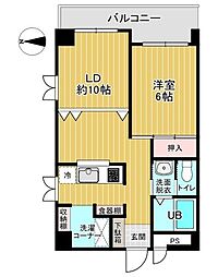 パークヒルズ.K 1LDKの間取図画像