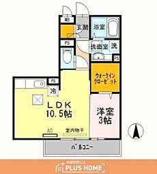 CreekPalace 1LDKの間取図画像