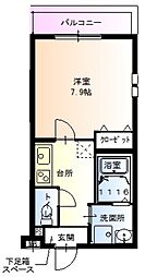 フジパレス下新庄駅南 3階1Kの間取り