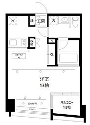 d-passage ワンルームの間取図画像