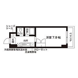 ローズウッド・ハイツ門前仲町 1Kの間取図画像