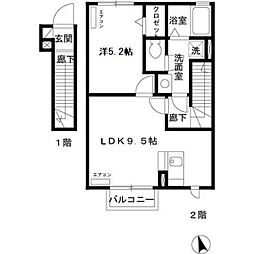 マロウコート 1DKの間取図画像